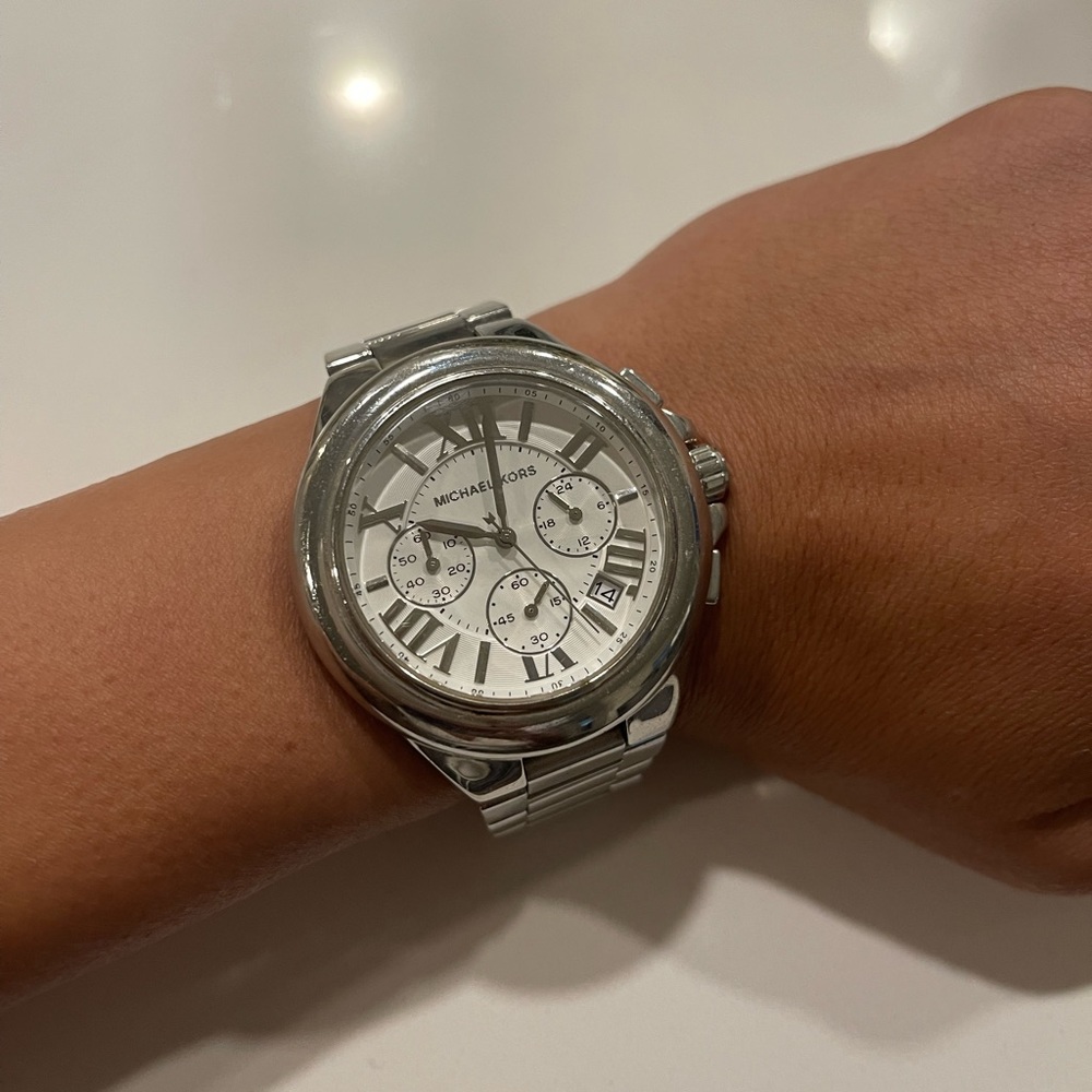 Michael Kors silver chronographic watch